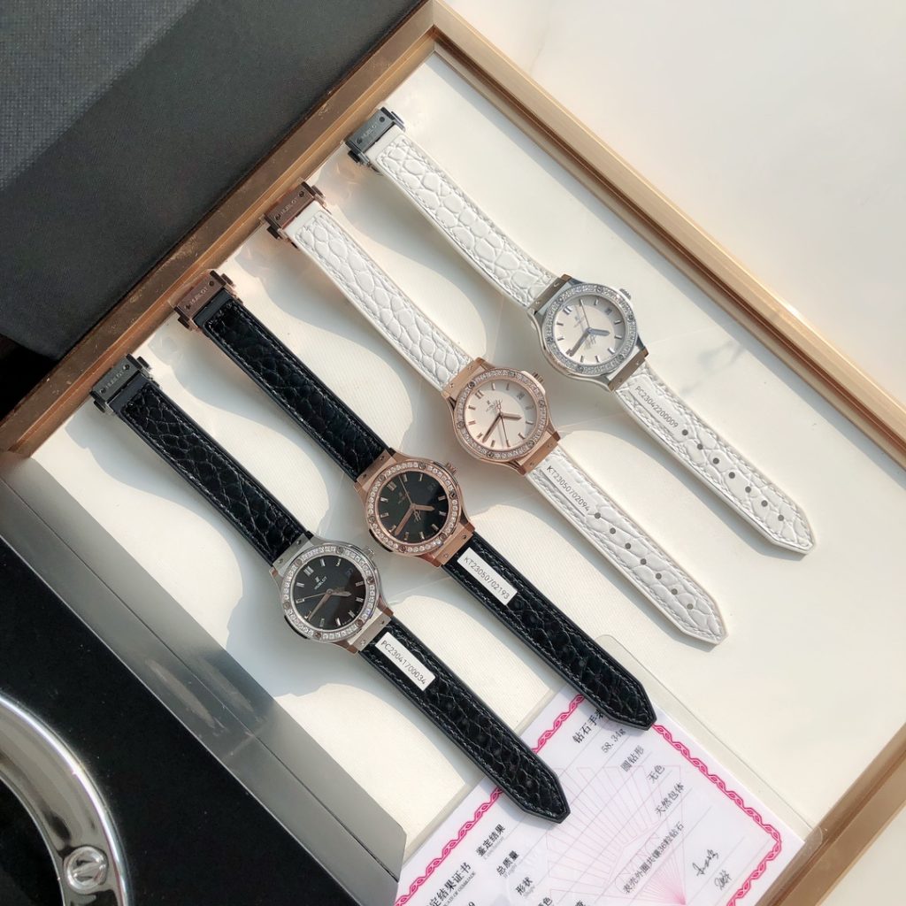 HUBLOT ハブロット 腕時計 レディース ダイヤモンド インデックス イエロー ブラック ホワイト 全3色 - 画像 3