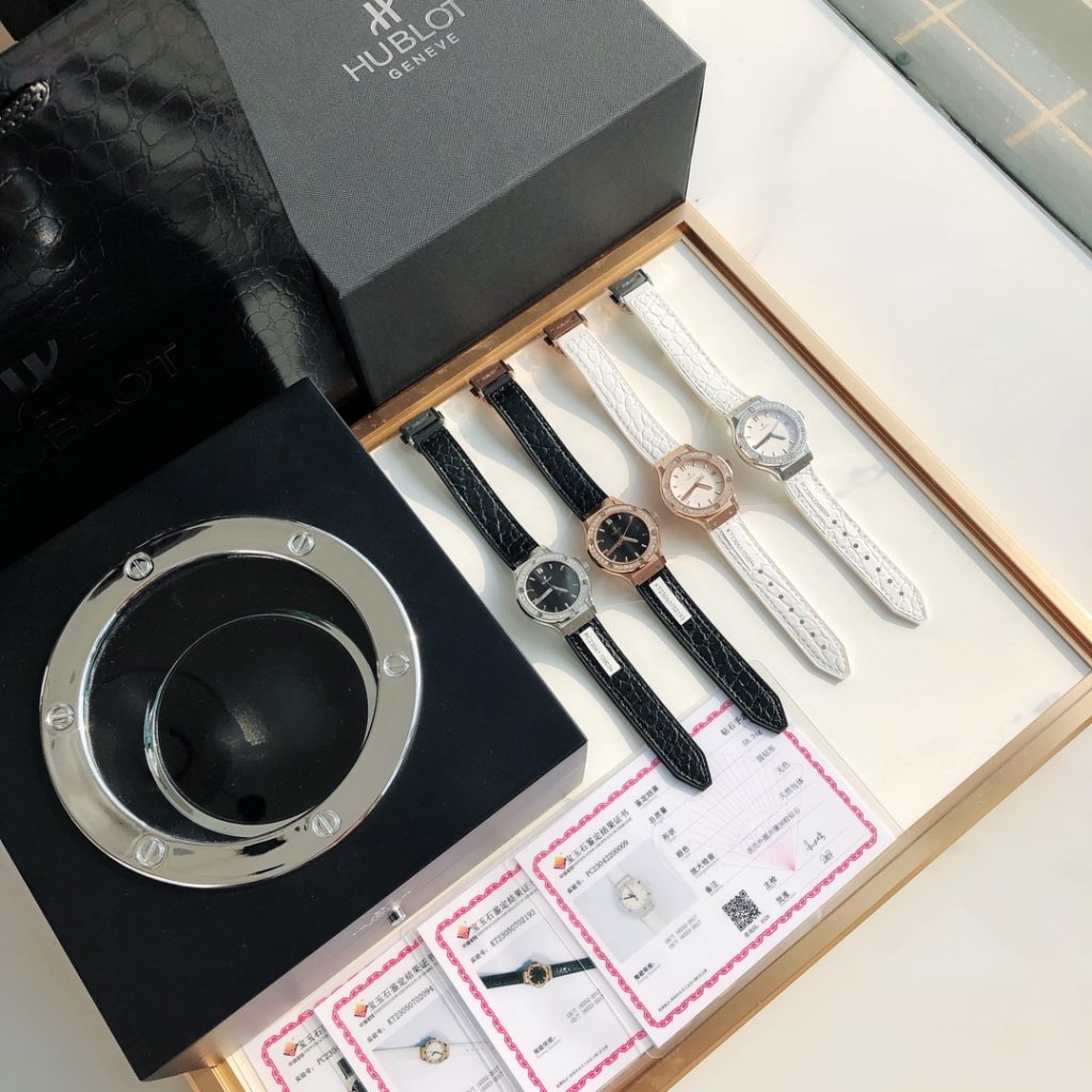 HUBLOT ハブロット 腕時計 レディース ダイヤモンド インデックス イエロー ブラック ホワイト 全3色 - 画像 4