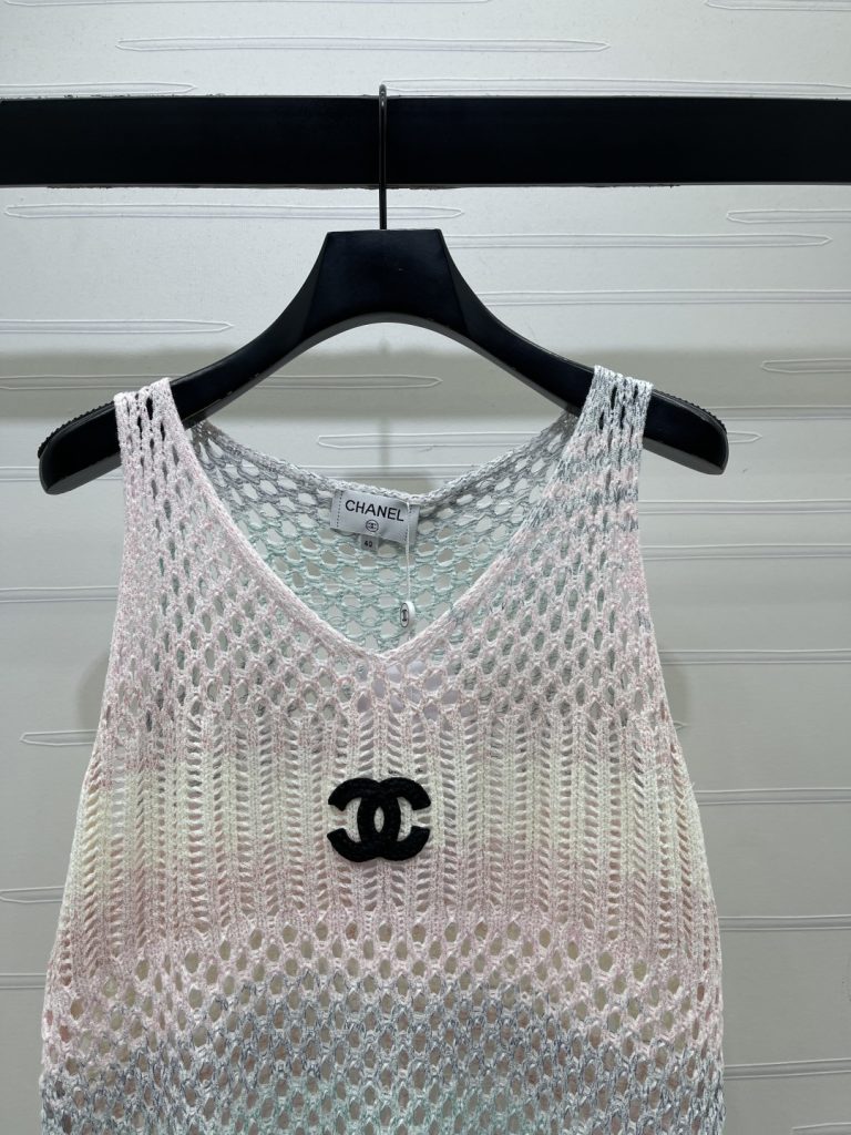 CHANEL シャネル ニット レディース グレーピンク ブラック ヴィンテージ風 レイヤード - 画像 2