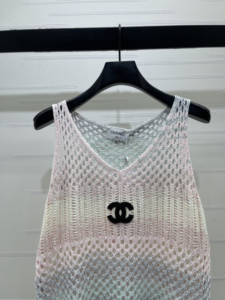 CHANEL シャネル ニット レディース グレーピンク ブラック ヴィンテージ風 レイヤード - 画像 3