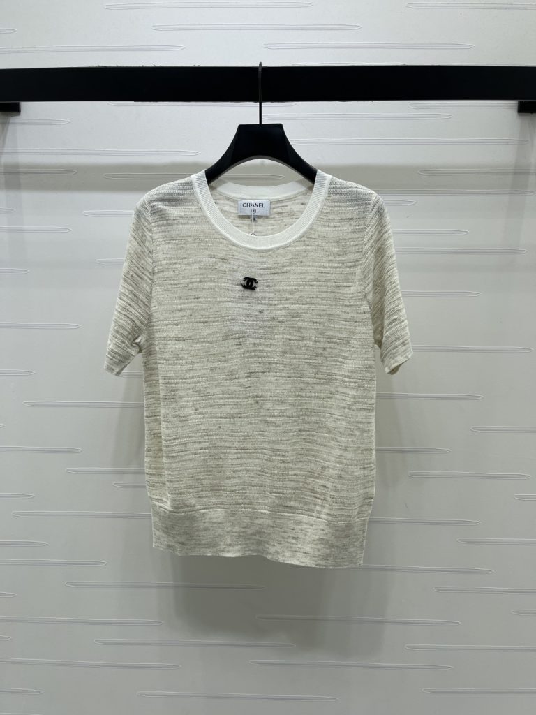 CHANEL シャネル ニット Tシャツ メンズ レディース 薄手 軽量 ロング丈 グレーブラック 全2色 - 画像 2