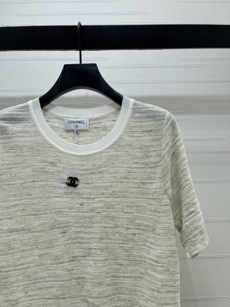 CHANEL シャネル ニット Tシャツ メンズ レディース 薄手 軽量 ロング丈 グレーブラック 全2色 - 画像 3