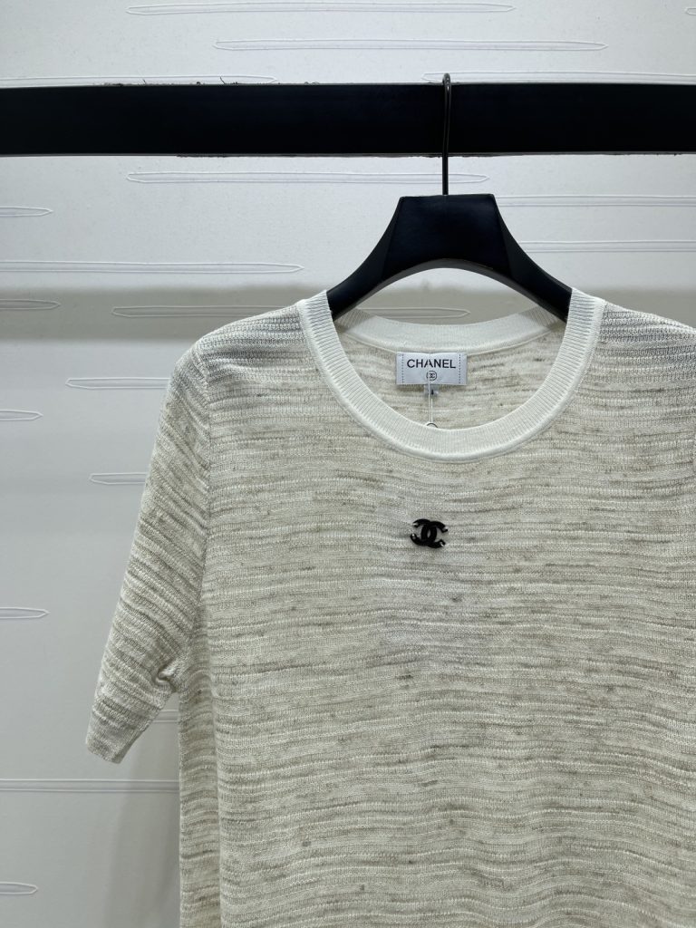 CHANEL シャネル ニット Tシャツ メンズ レディース 薄手 軽量 ロング丈 グレーブラック 全2色 - 画像 4