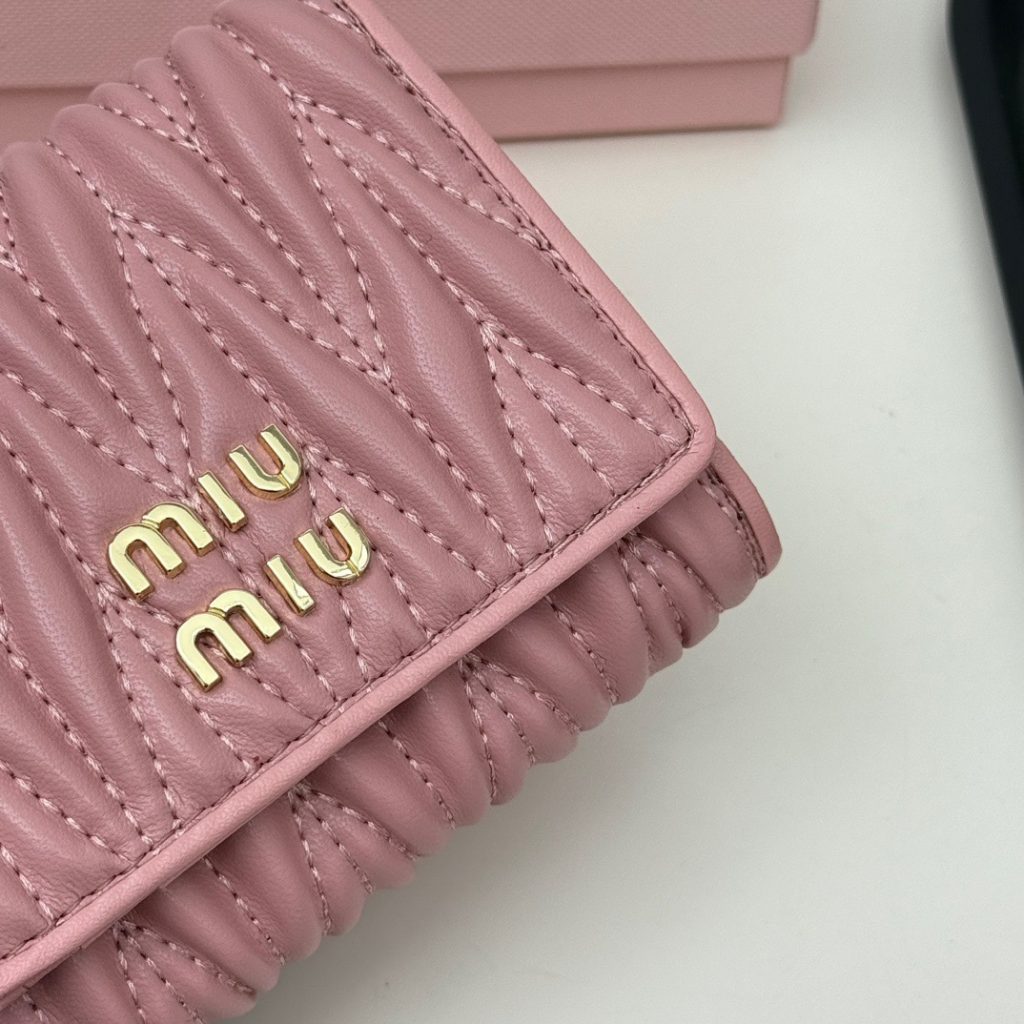 miumiu ミュウミュウ ミニ財布 ファブリック柄 キャンバス ピンク - 画像 5