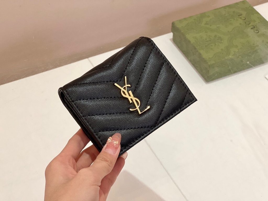 YSL サンローラン 財布 ラウンドファスナー 2つ折り ブラック レッド - 画像 7