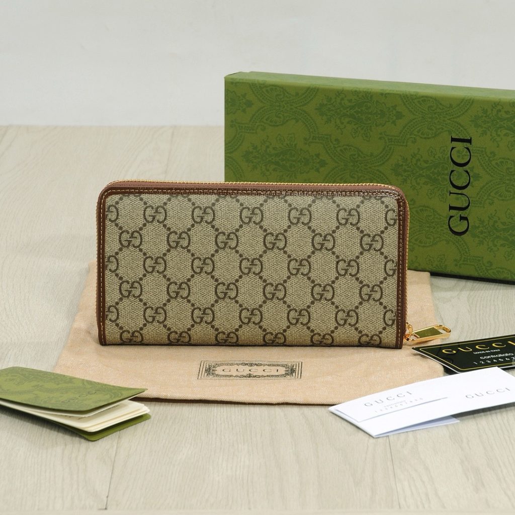 GUCCI グッチ 長財布 ロングジップ-around ベージュ ブラウン - 画像 2
