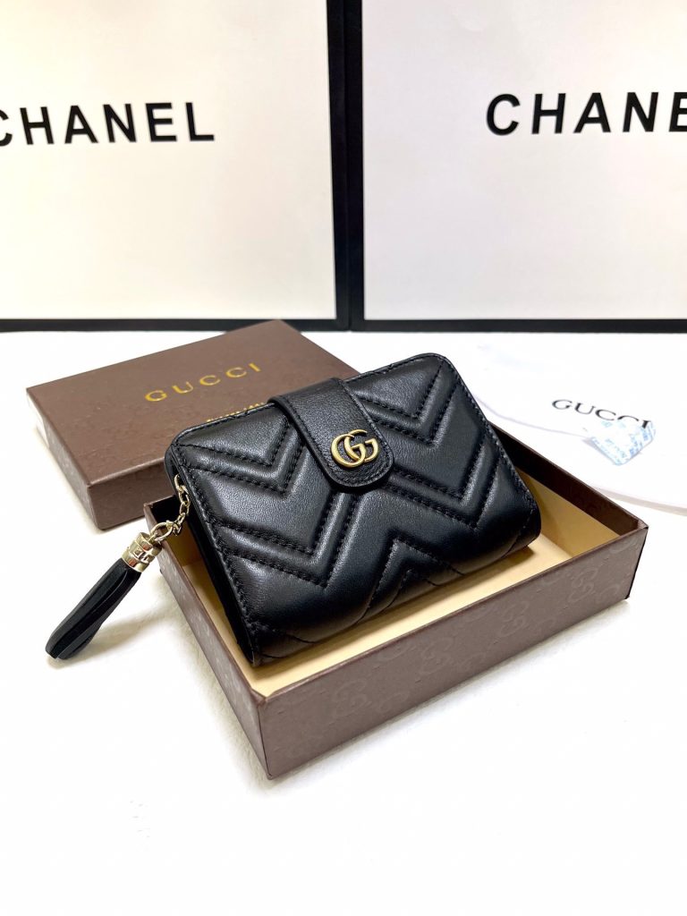 GUCCI グッチ 三つ折り財布 コンパクト 黒 - 画像 2