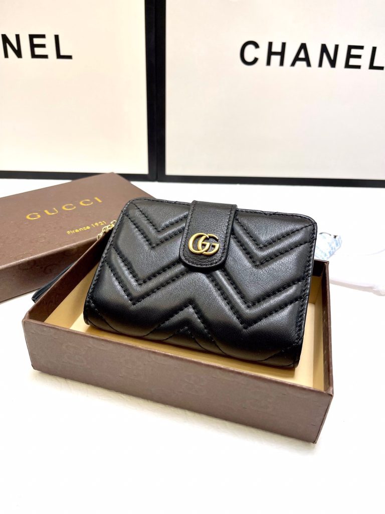 GUCCI グッチ 三つ折り財布 コンパクト 黒 - 画像 3