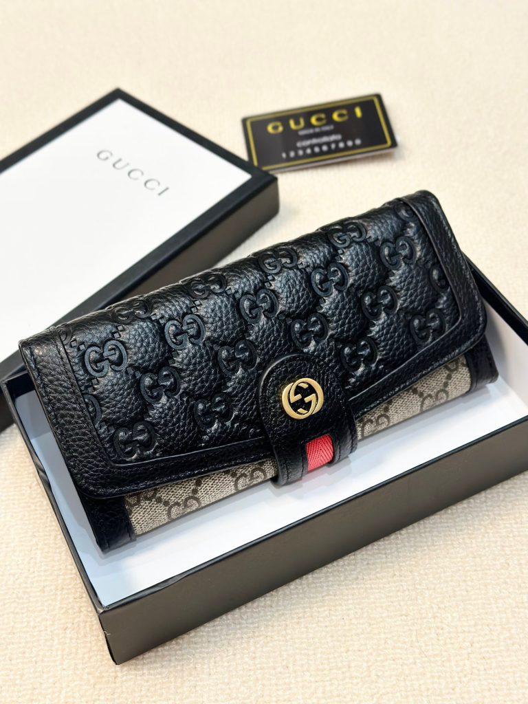 GUCCI グッチ 折り財布 2つ折り レザー 黒 - 画像 6