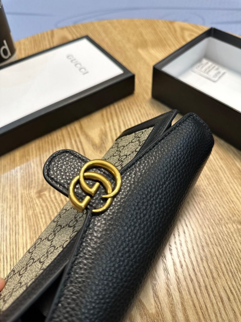 GUCCI グッチ 折り財布 2つ折り ファスナー 黒 - 画像 7