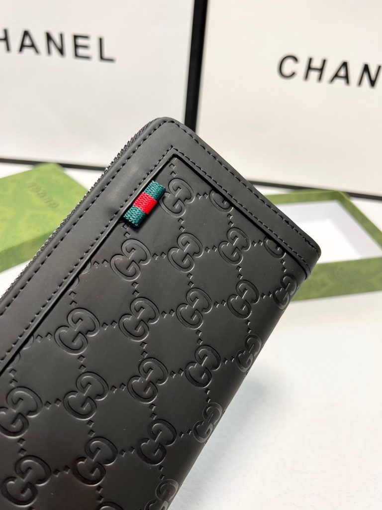 GUCCI グッチ 長財布 ラウンドファスナー 黒 本革仕様 - 画像 5