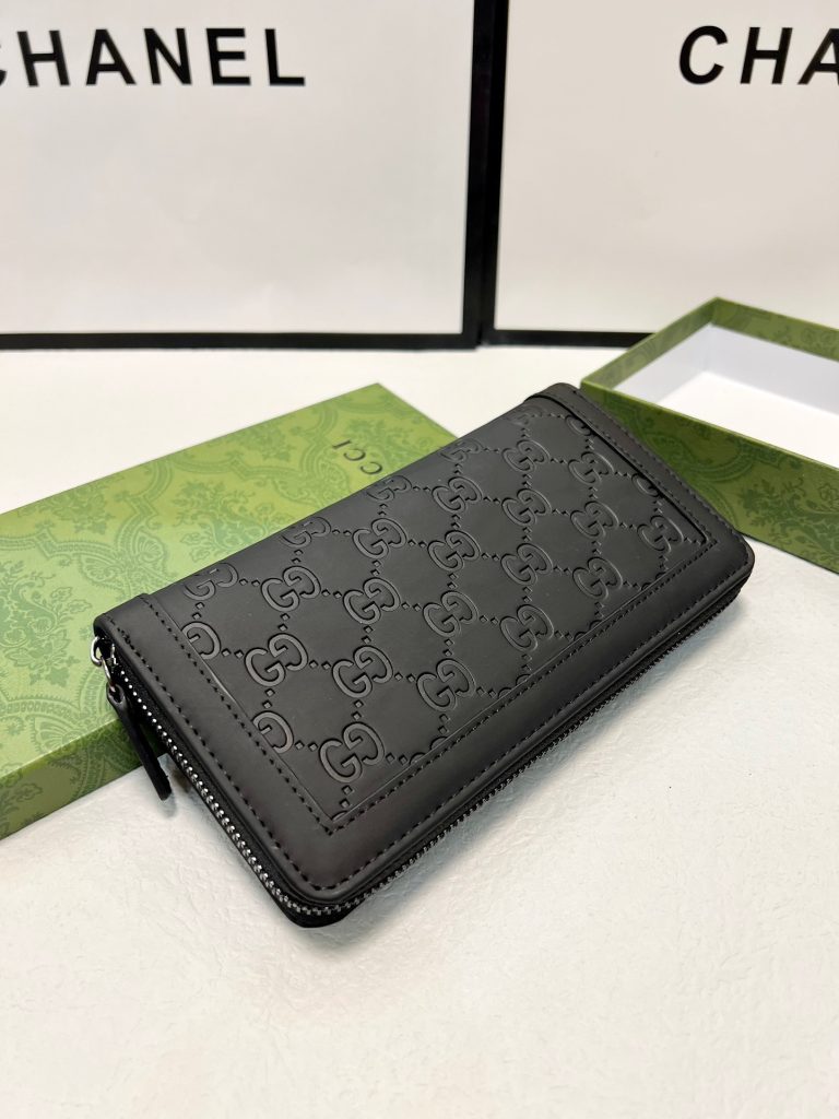 GUCCI グッチ 長財布 ラウンドファスナー 黒 本革仕様 - 画像 7
