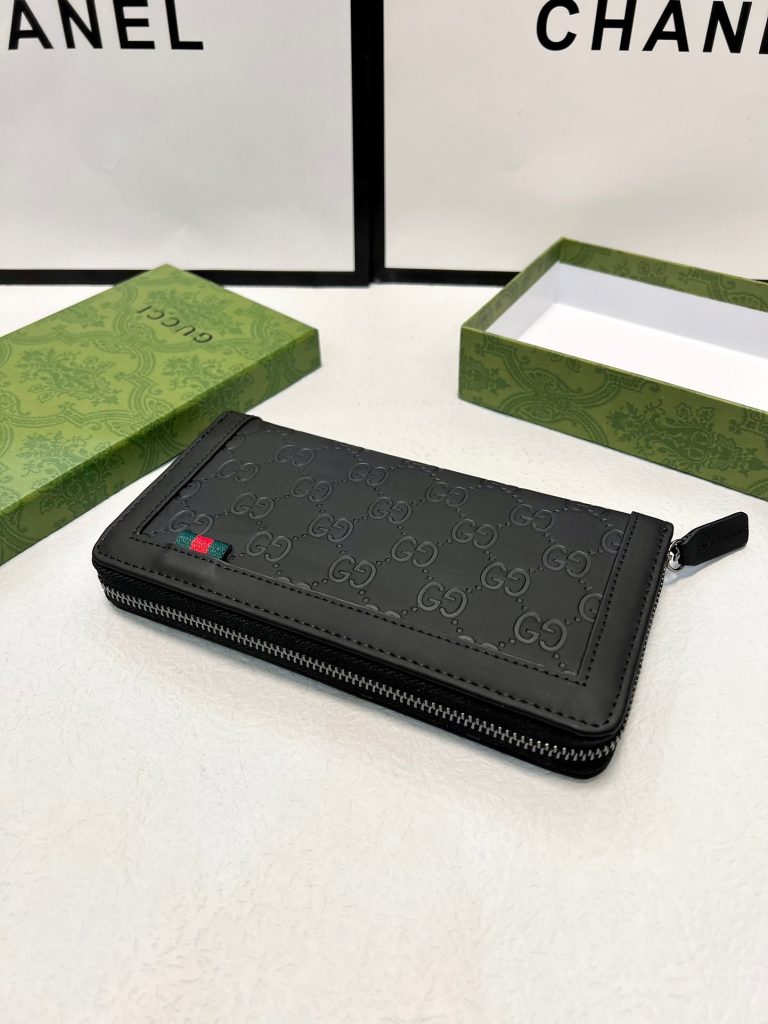 GUCCI グッチ 長財布 ラウンドファスナー 黒 本革仕様 - 画像 8