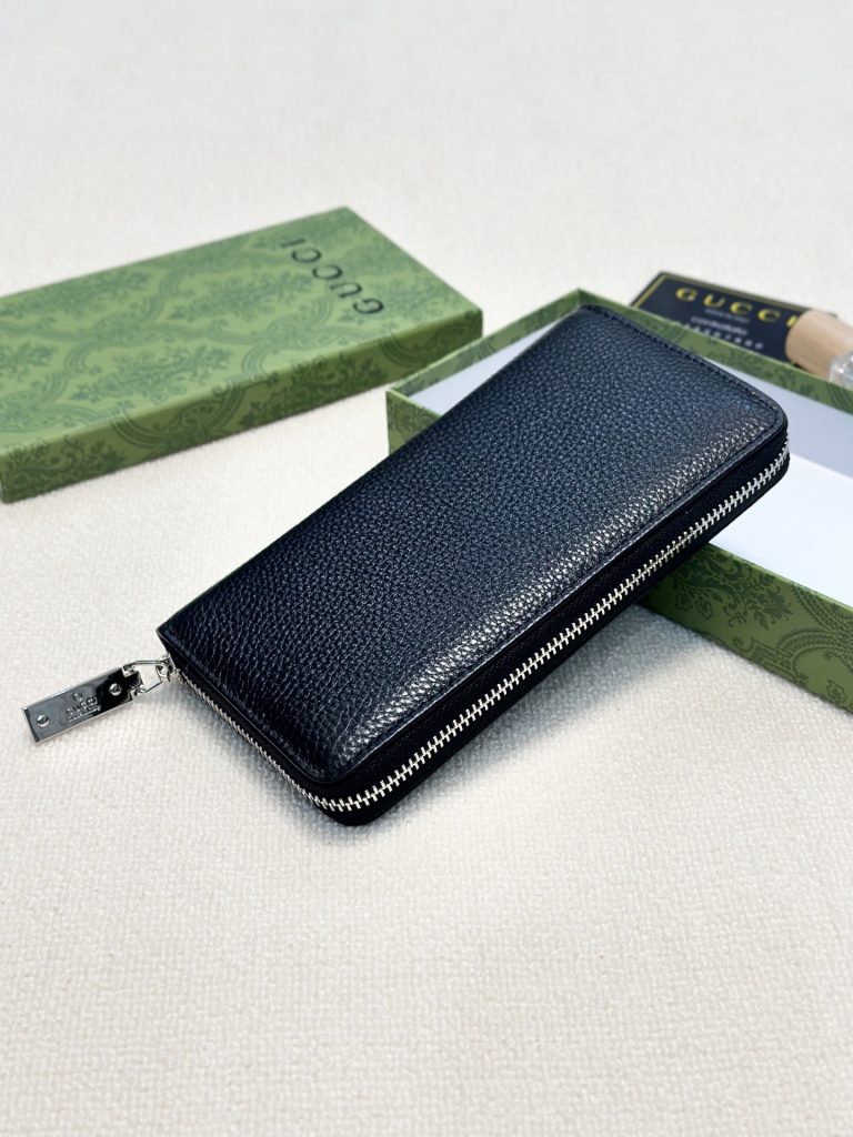 Gucci グッチ ロング財布 本革 21x11cm 一粒押し 多カジン ブラック - 画像 3