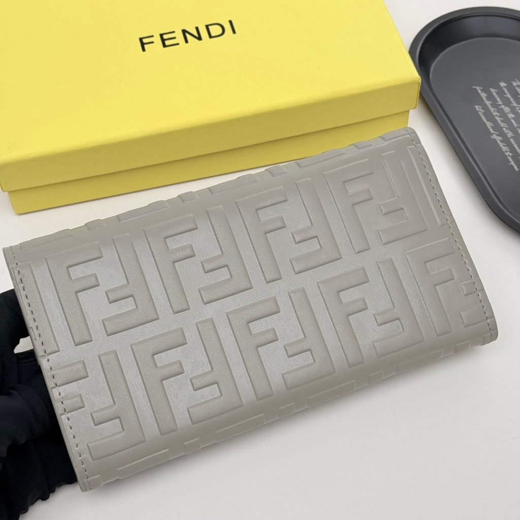 FENDI コピー 長財布 フェンディ モノグラム ファスナー ショルダーバッグ レディース グレー - 画像 4