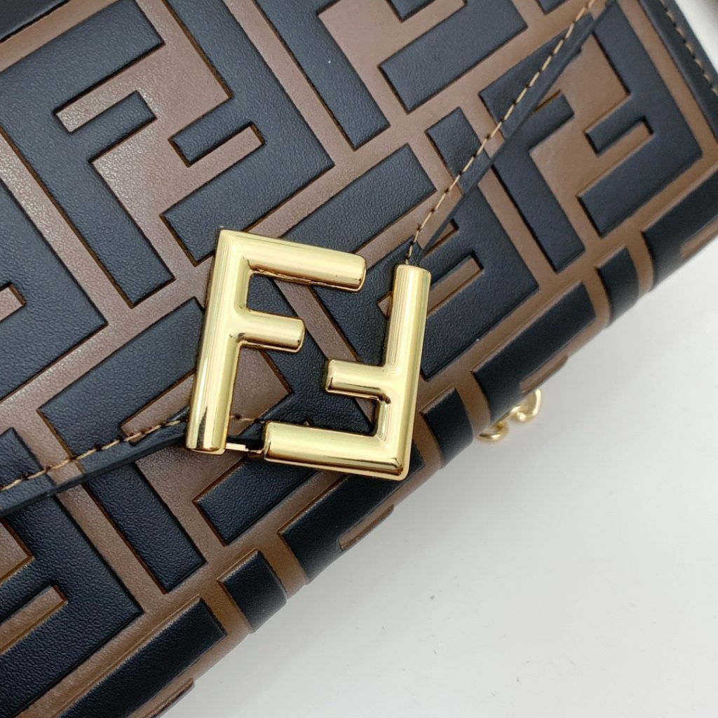 FENDI バッグ コピー フェンディ ファミリア レディース ミニ財布 ブラック ブラウン - 画像 5