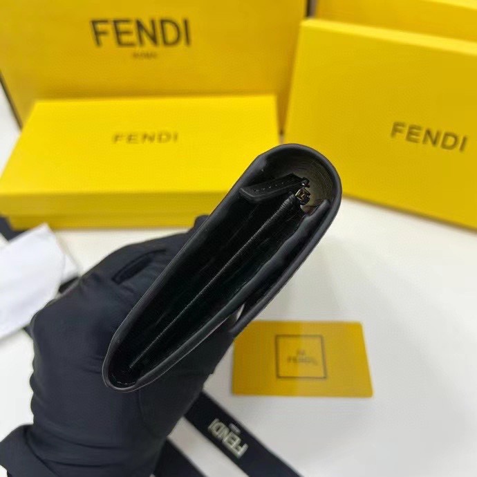 FENDI フェンディ コピー 長財布 ロゴ押し ブラック - 画像 6
