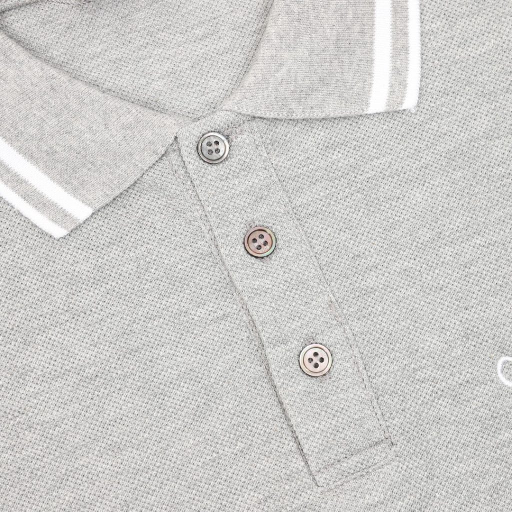 DIOR/ディオール 草写字母刺繍ポロシャツ コピー ロゴデザイン 男女兼用 グレー - 画像 3
