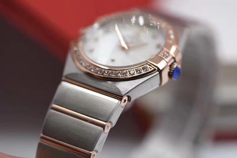 欧米伽/OMEGA 時計 コピー レディース オメガ星座 ホワイトシェル ダイヤル ステンレススチール ローズゴールド 27mm - 画像 3