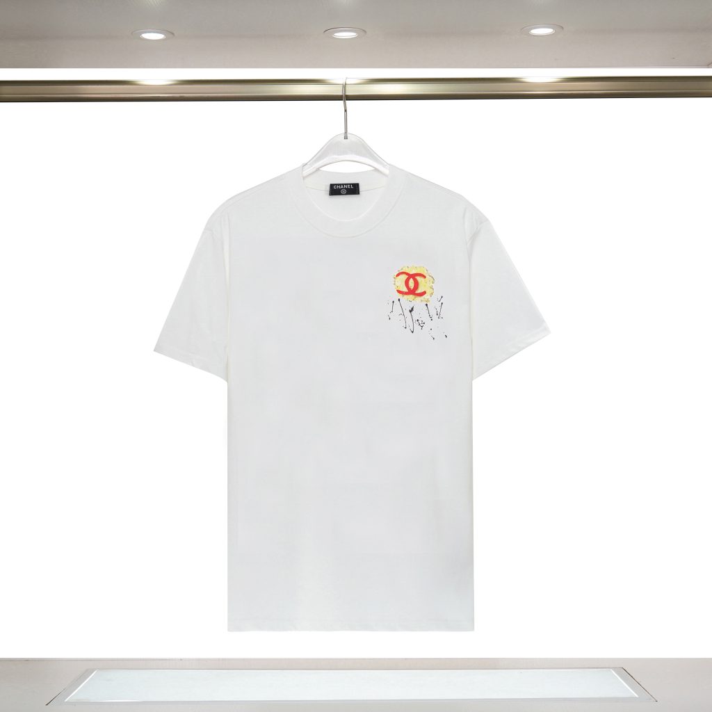 シャネル　CHANEL　落書き　半袖Ｔシャツ　夏服　プリントシャツ　Tshirt　丸首シャツ　男女兼用　綿100％　カップル　ルーズフィット　2色 - 画像 2