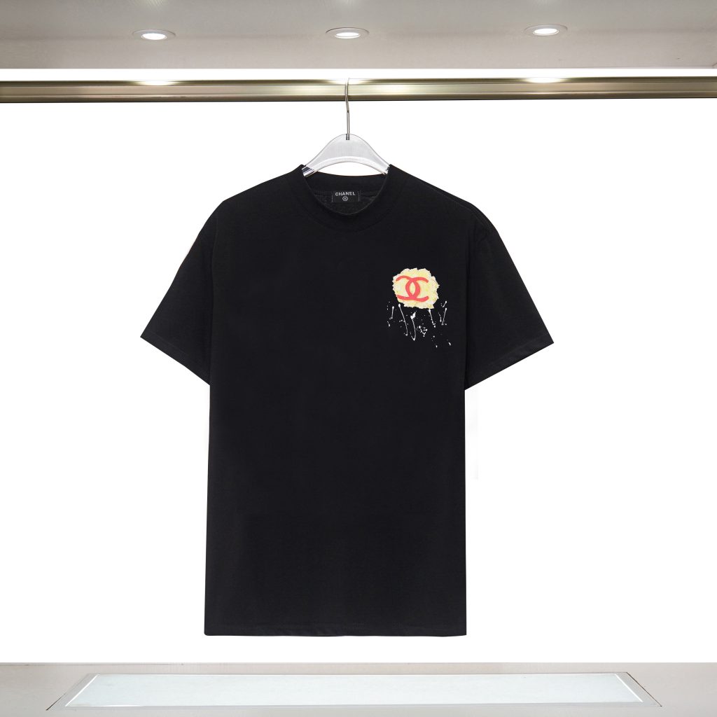 シャネル　CHANEL　落書き　半袖Ｔシャツ　夏服　プリントシャツ　Tshirt　丸首シャツ　男女兼用　綿100％　カップル　ルーズフィット　2色 - 画像 3