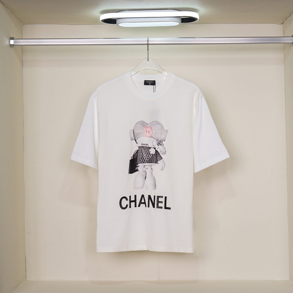 シャネル CHANEL オシャレ 大人 半袖Tシャツ 夏 プリントシャツ Tshirt レディース クルーネック Tシャツ - 画像 3