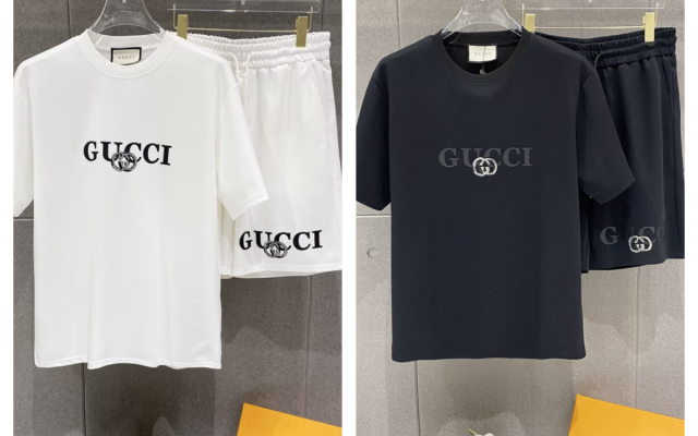 グッチ　セットアップ　GUCCI　上下2点　半袖Ｔシャツと半ズボン　2枚セット　カジュアルウェア　メンズ　男性　2色 - 画像 1