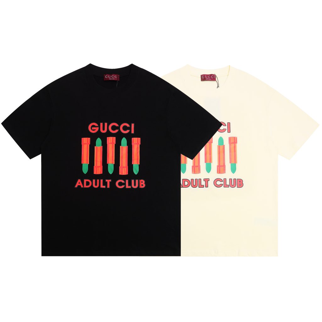 グッチ　GUCCI　夏にぴったり　プリント　クルーネックTシャツ　シャツ　男女兼用　半袖Tシャツ　カップルコーデ　Tshirt - 画像 2