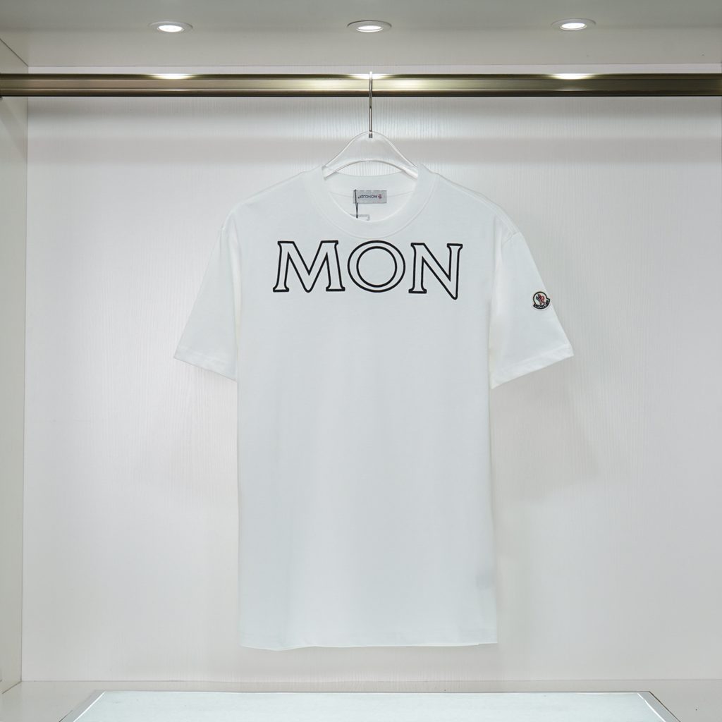 モンクレール　MONCLER　半袖シャツ　ブラック/ホワイト/レッド　メンズシャツ　レディースシャツ　クルーネックシャツ　男女兼用　3色選択可 - 画像 3