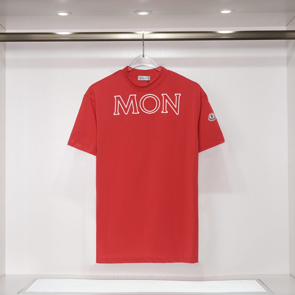 モンクレール　MONCLER　半袖シャツ　ブラック/ホワイト/レッド　メンズシャツ　レディースシャツ　クルーネックシャツ　男女兼用　3色選択可 - 画像 4