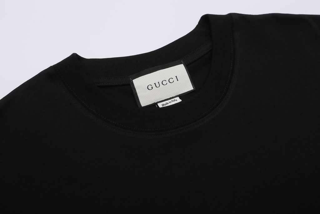 グッチ　GUCCI　Tshirt　シリコンプリント　カラフル刺繍　クルーネックTシャツ　コットン100％　シャツ　男女兼用　半袖Tシャツ - 画像 5
