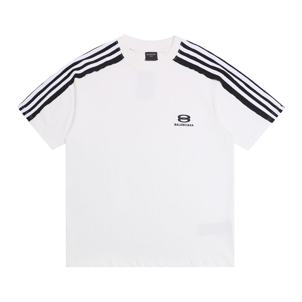 バレンシアガ　BALENCIAGA　Tシャツ　半袖シャツ　おしゃれ　夏　 ゆったり　T-shirt　刺繍　クールネック　2色　S-XL - 画像 2