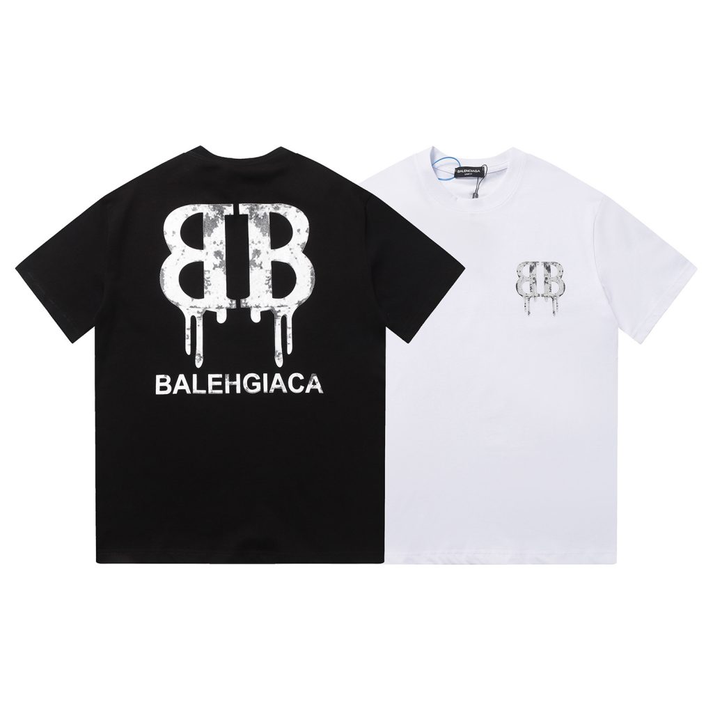 BALENCIAGA　バレンシアガ　プリントシャツ　クルーネック　メンズ　Tシャツ　T-shirt　2色 - 画像 2