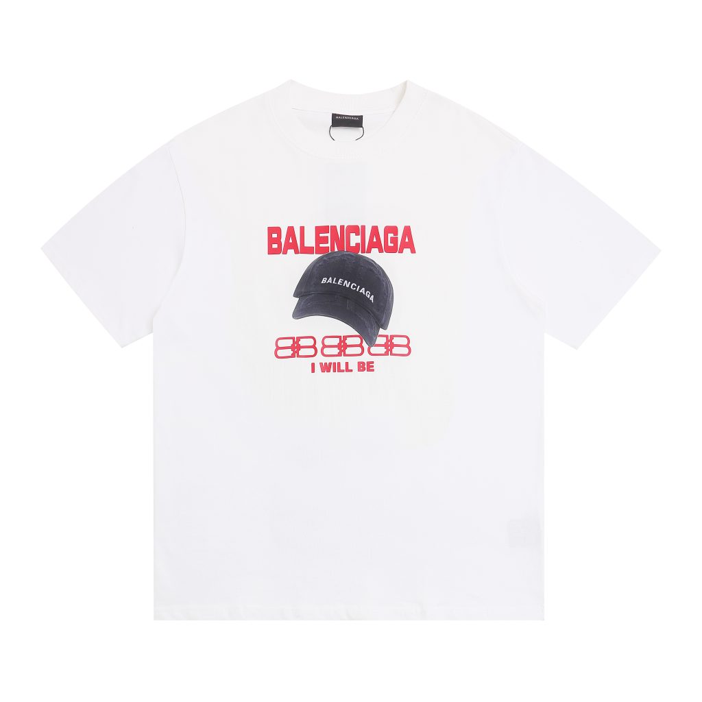 BALENCIAGA バレンシアガ Tシャツ キャップ柄 プリント クルーネックTシャツ シャツ 半袖Tシャツ カップルコーデ Tshirt 男女兼用 S-XL - 画像 2