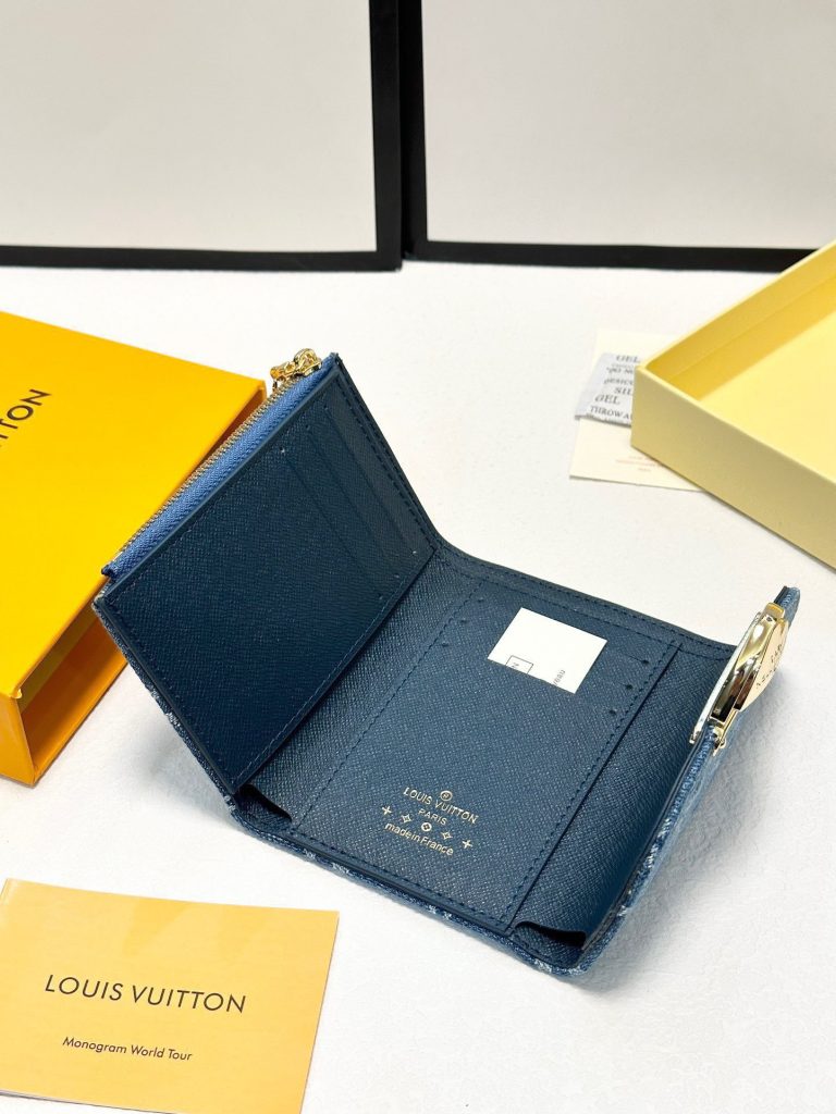 ルイヴィトン　LV　リミックス　ポルトフォイユヴィクトリーヌ　財布　ブルーデニム　モノグラム - 画像 5