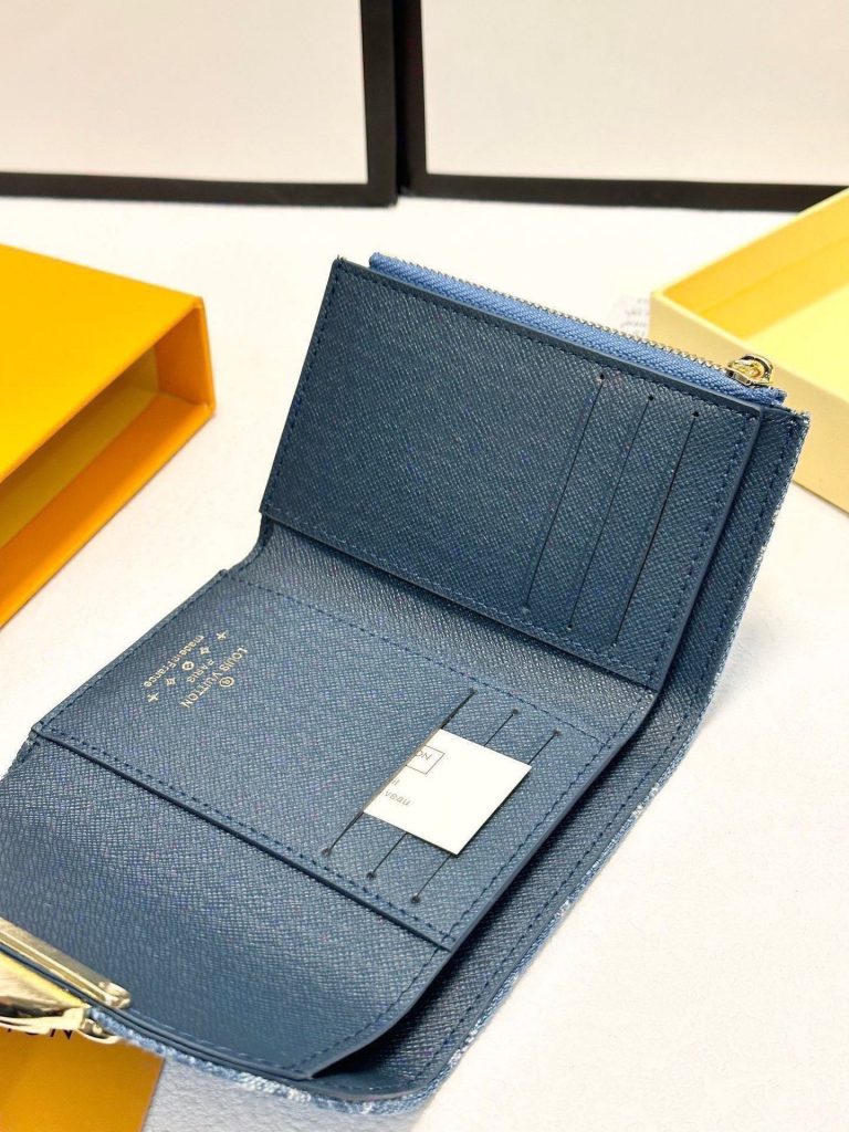 ルイヴィトン　LV　リミックス　ポルトフォイユヴィクトリーヌ　財布　ブルーデニム　モノグラム - 画像 6