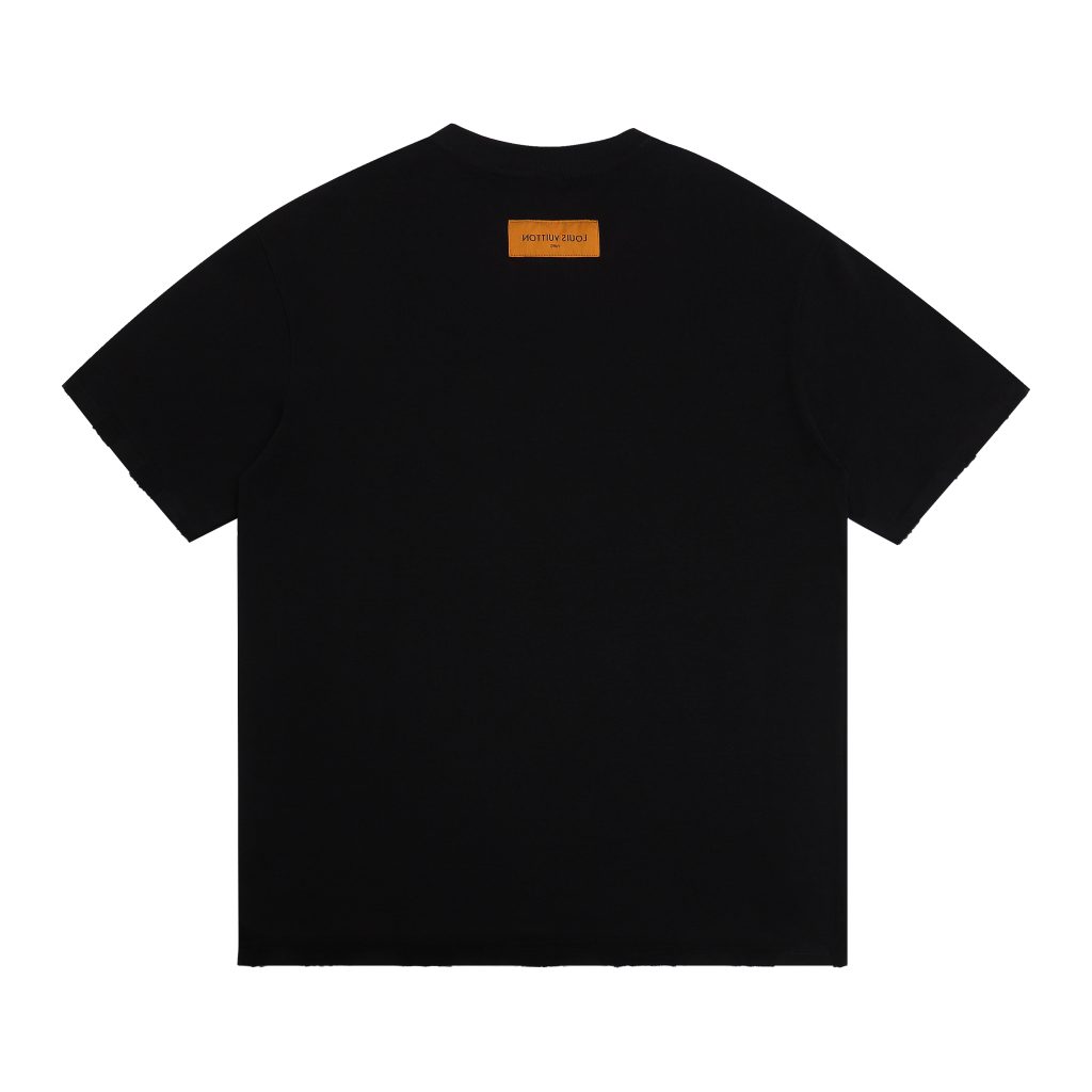 ルイヴィトン Louis Vuitton クルーネックTシャツ T-Shirt シャツ 半袖Tシャツ メンズTシャツ 白/黒 刺繍シャツ 2色 - 画像 4