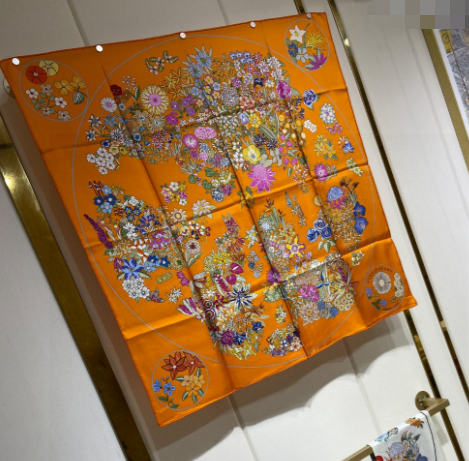 2023AW エルメス HERMES カレ90 プラニフルール スカーフ シルク レディース - 画像 4