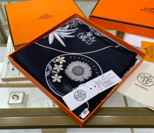 2023AW エルメス HERMES カレ90 プラニフルール スカーフ シルク レディース - 画像 6