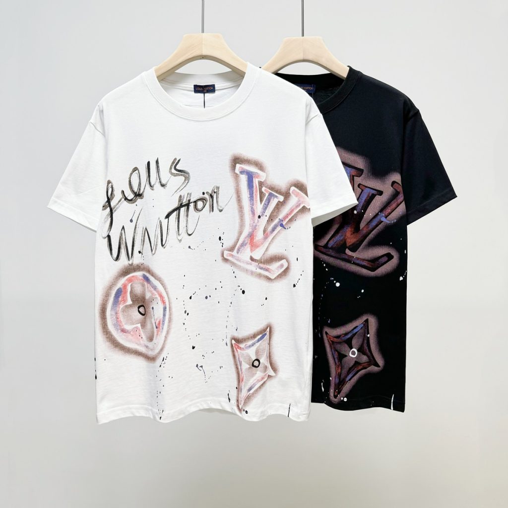 Louis Vuitton　ルイヴィトン　コットン100％半袖シャツ　Ｔシャツ　クルーネックシャツ　T-Shirt　白/黒　2色 - 画像 2
