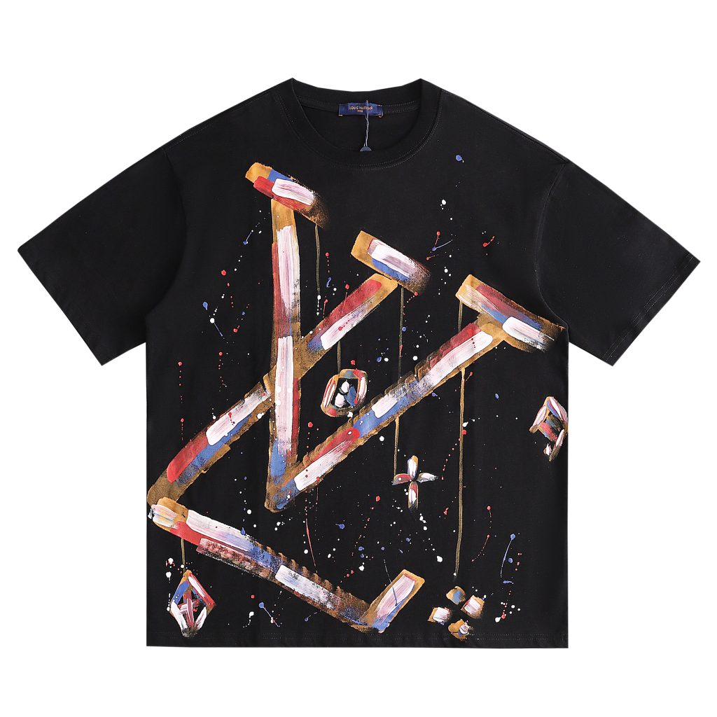 ルイヴィトン Louis Vuitton ロゴシャツ 半袖シャツ Tシャツ T-Shirt クルーネック 刺繍 4色 - 画像 2