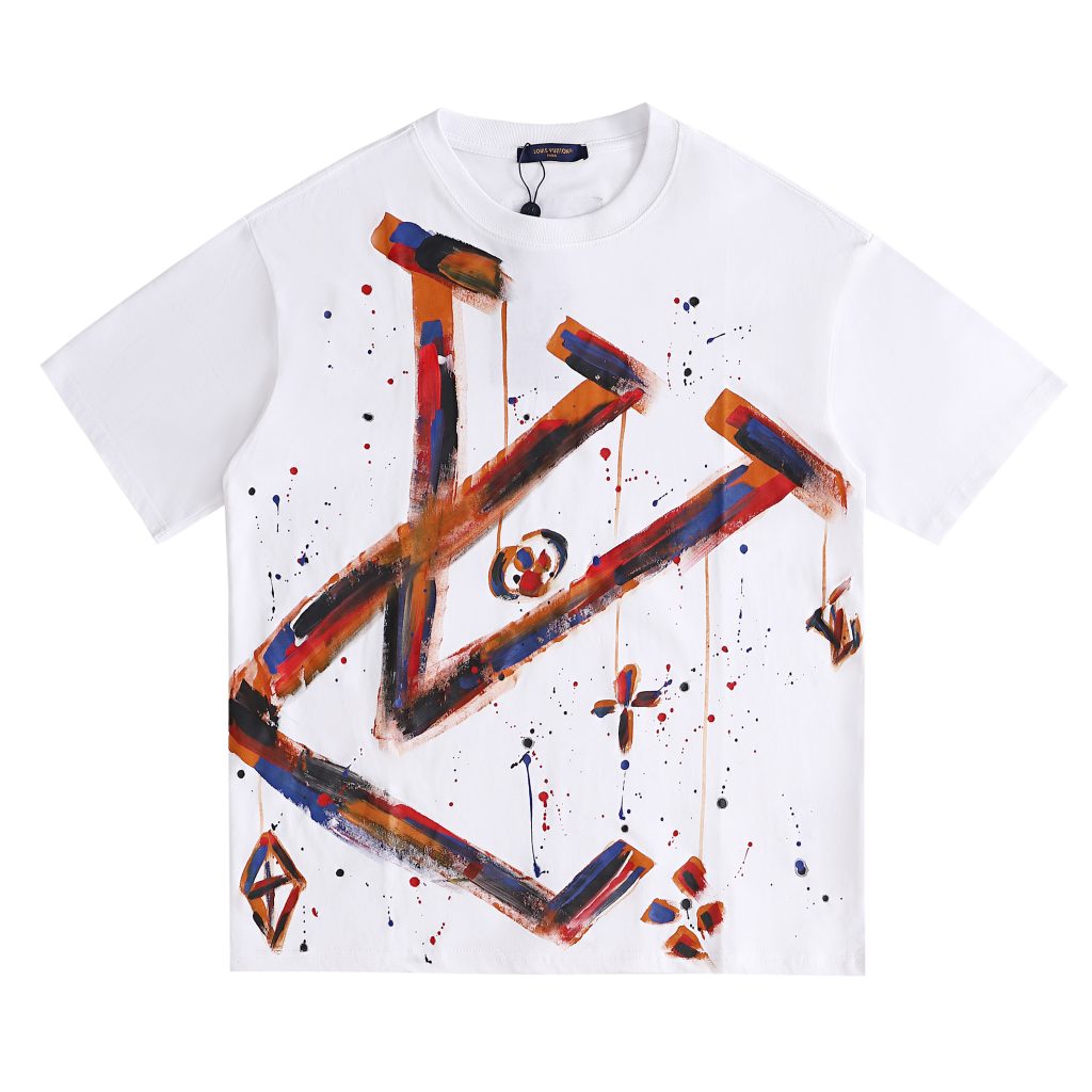 ルイヴィトン Louis Vuitton ロゴシャツ 半袖シャツ Tシャツ T-Shirt クルーネック 刺繍 4色 - 画像 3