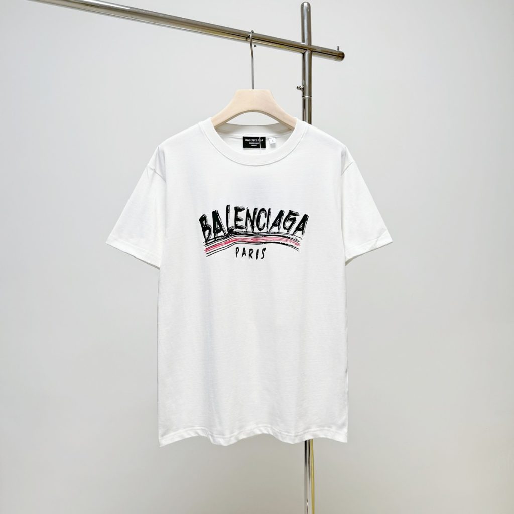BALENCIAGA　バレンシアガ　半袖シャツ　プリントシャツ　クルーネック　男女兼用　Tシャツ　カップル　T-shirt　2色 - 画像 3