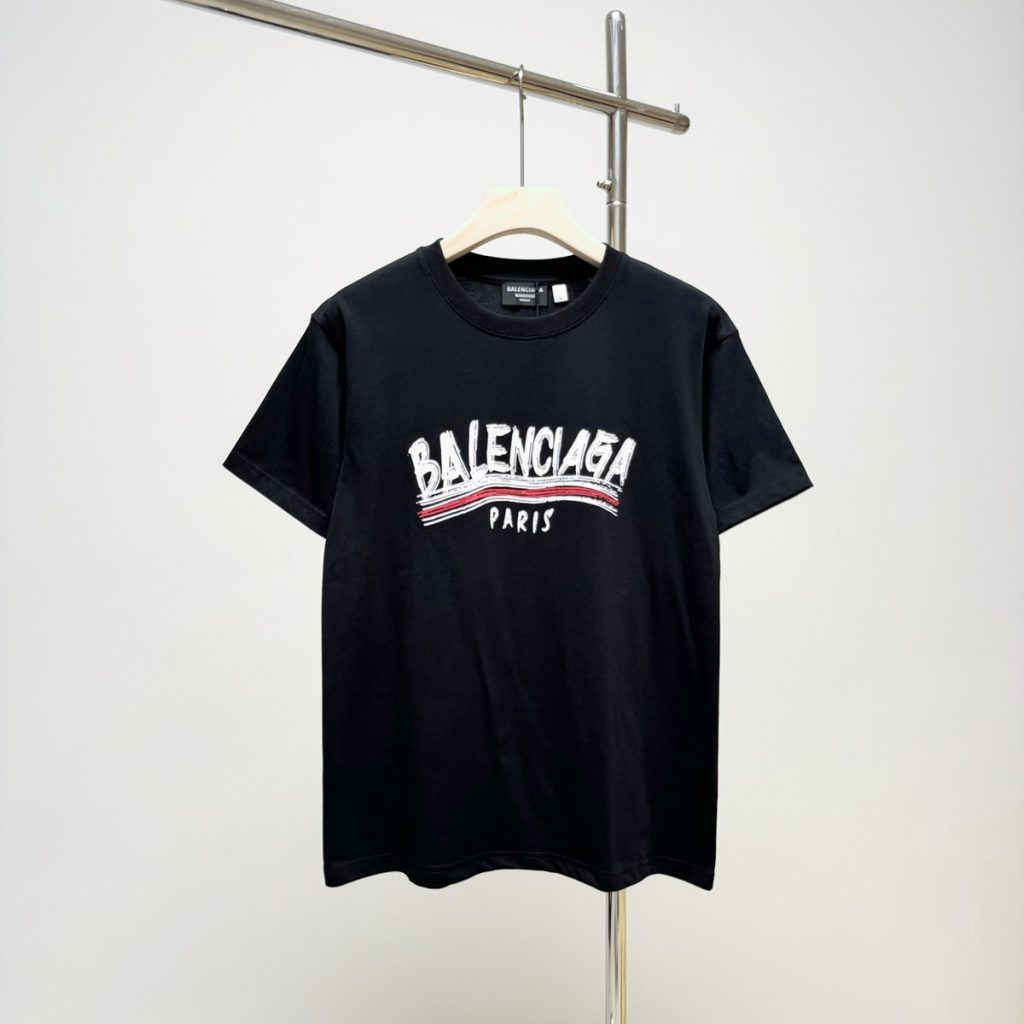 BALENCIAGA　バレンシアガ　半袖シャツ　プリントシャツ　クルーネック　男女兼用　Tシャツ　カップル　T-shirt　2色 - 画像 4