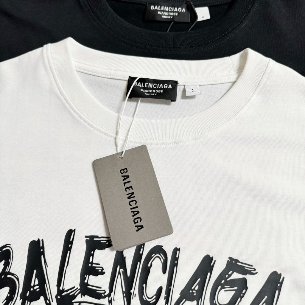 BALENCIAGA　バレンシアガ　半袖シャツ　プリントシャツ　クルーネック　男女兼用　Tシャツ　カップル　T-shirt　2色 - 画像 6