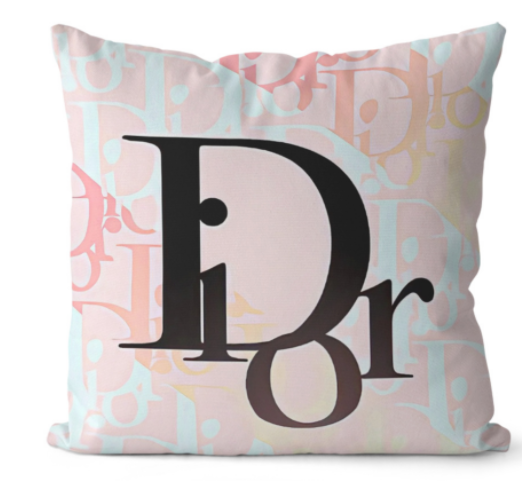 ディオール　クッションカバー/背当て Diorクッション中身あり　ブランド美品カバー　両面柄あり　リネン/ベルベット生地　15種選択 - 画像 6