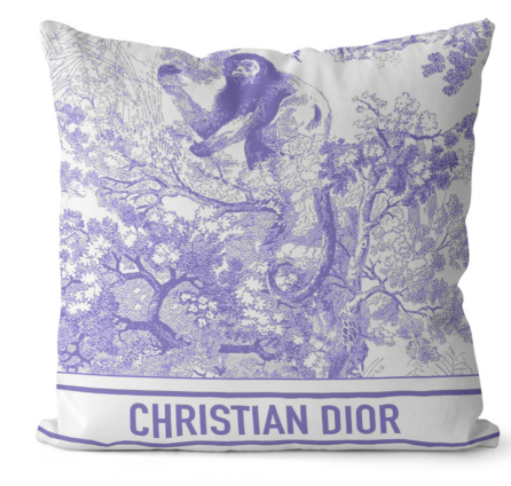 ディオール　クッションカバー/背当て Diorクッション中身あり　ブランド美品カバー　両面柄あり　リネン/ベルベット生地　15種選択 - 画像 8