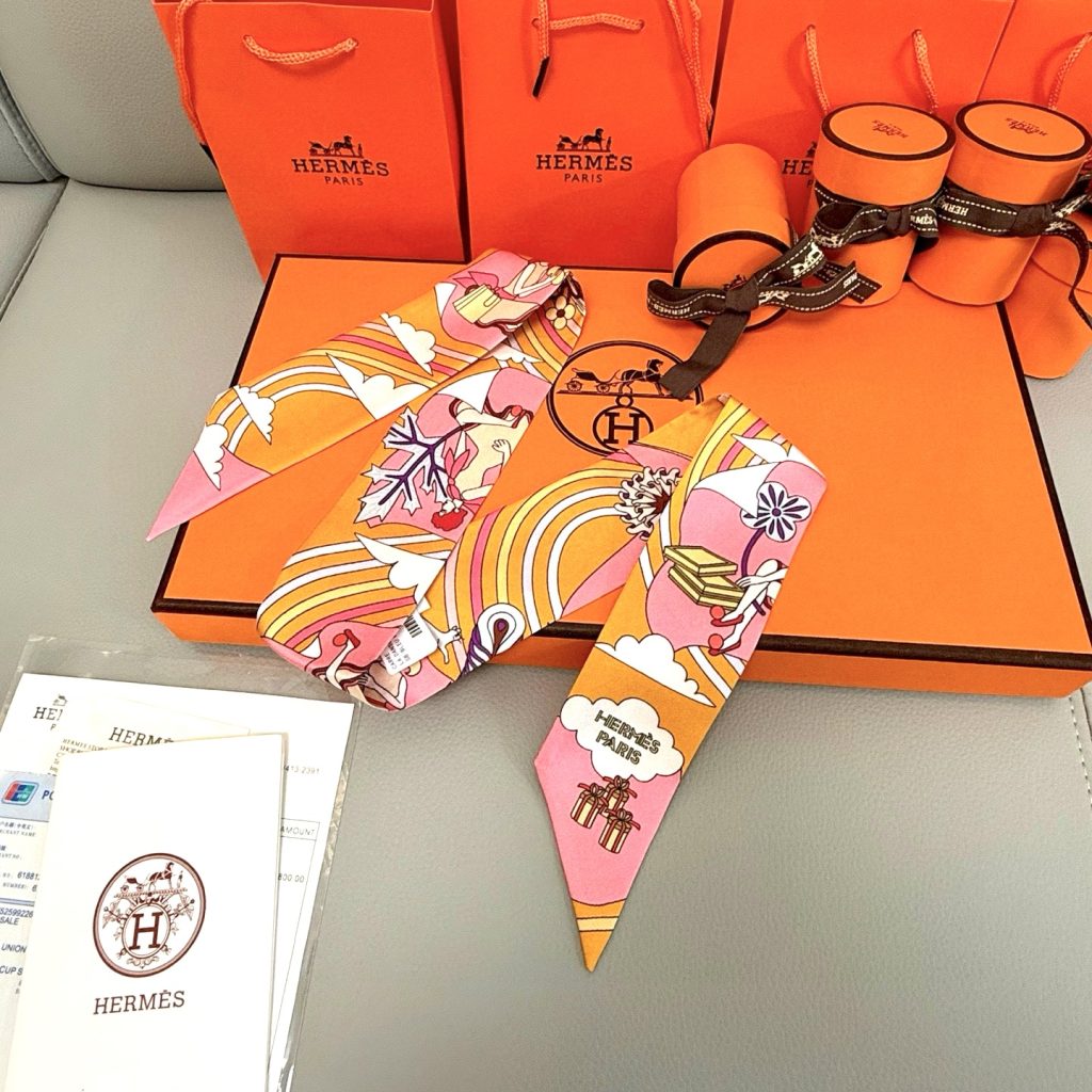 エルメス Hermes Twilly ツイリー スカーフ おしゃれレディーススカーフ Scarf 多用途ツイリー 細長スカーフ 5点 - 画像 3
