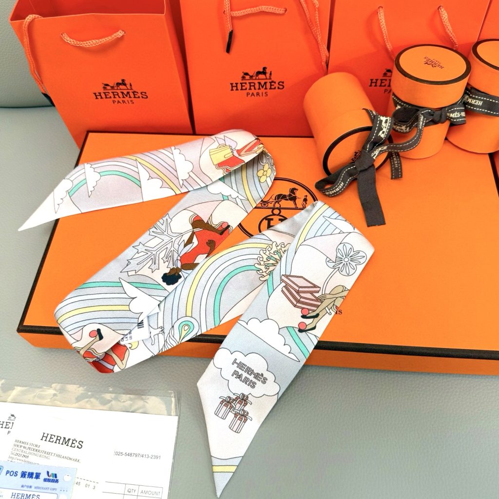 エルメス Hermes Twilly ツイリー スカーフ おしゃれレディーススカーフ Scarf 多用途ツイリー 細長スカーフ 5点 - 画像 6