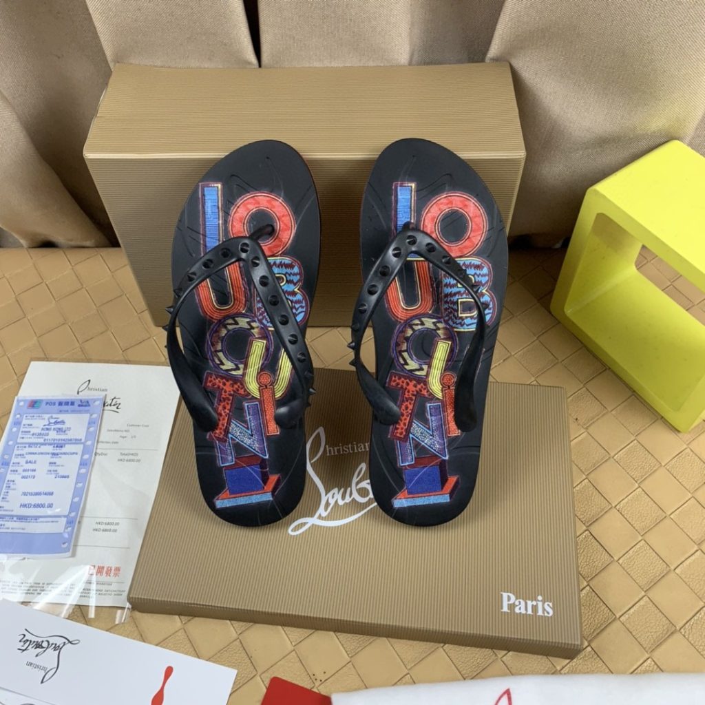 Christian Louboutin　ルブタン　サンダル　スリッパ/ルームシューズ　メンズ/男性用草履　室内履き/外履き　選べる3色 - 画像 4